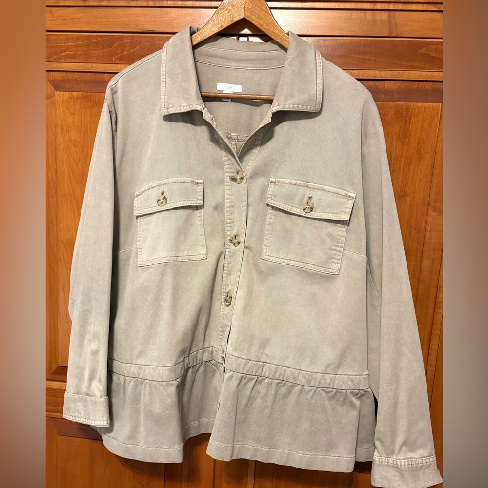J. Jill Neutral Tan Pendulum Button Front Jacket Size XL